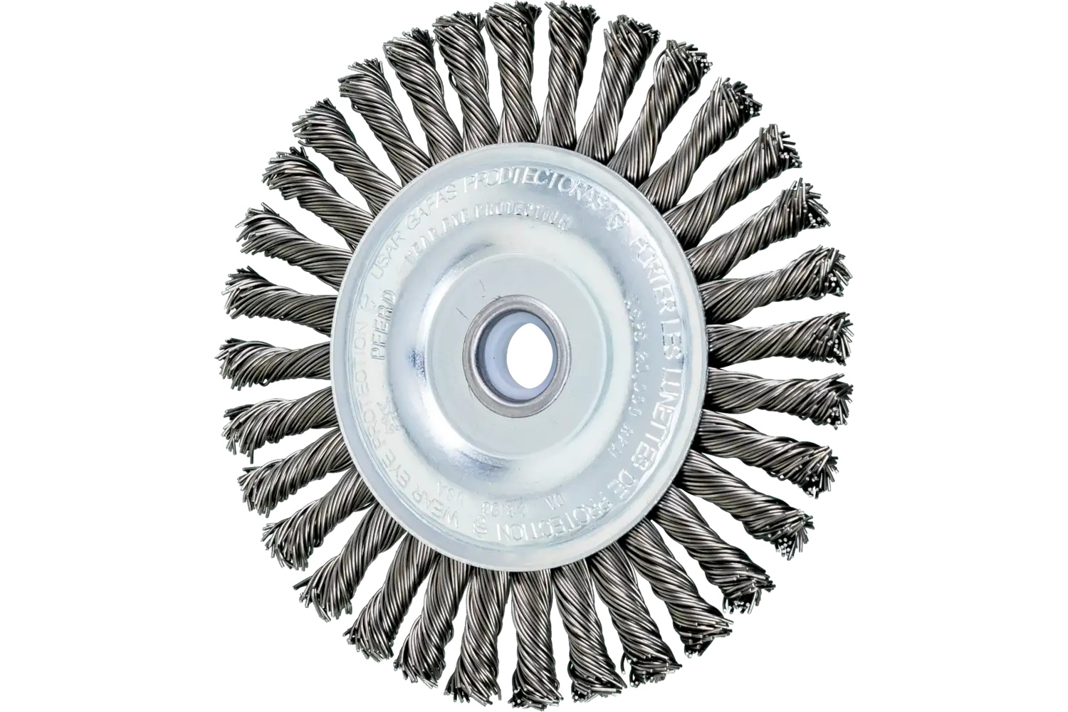 Picture of Pferd Stringer Bead Wheel Brush 4" Dia .020 Carbon Steel 1/2" Arbor